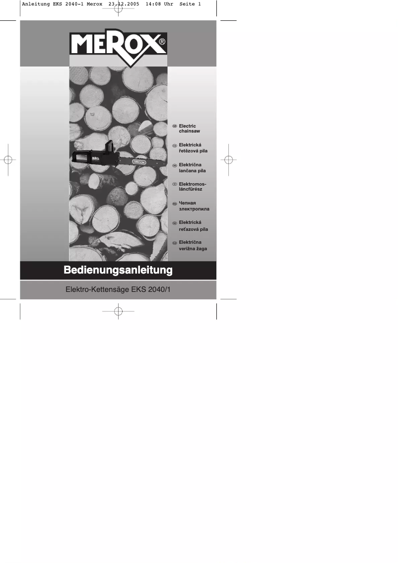 Page 1 de la notice Manuel utilisateur Merox EKS 2040/1