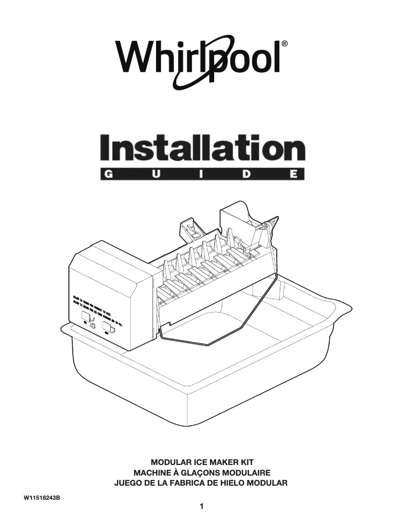 Page 1 de la notice Guide d'installation KitchenAid KRBL109ESS