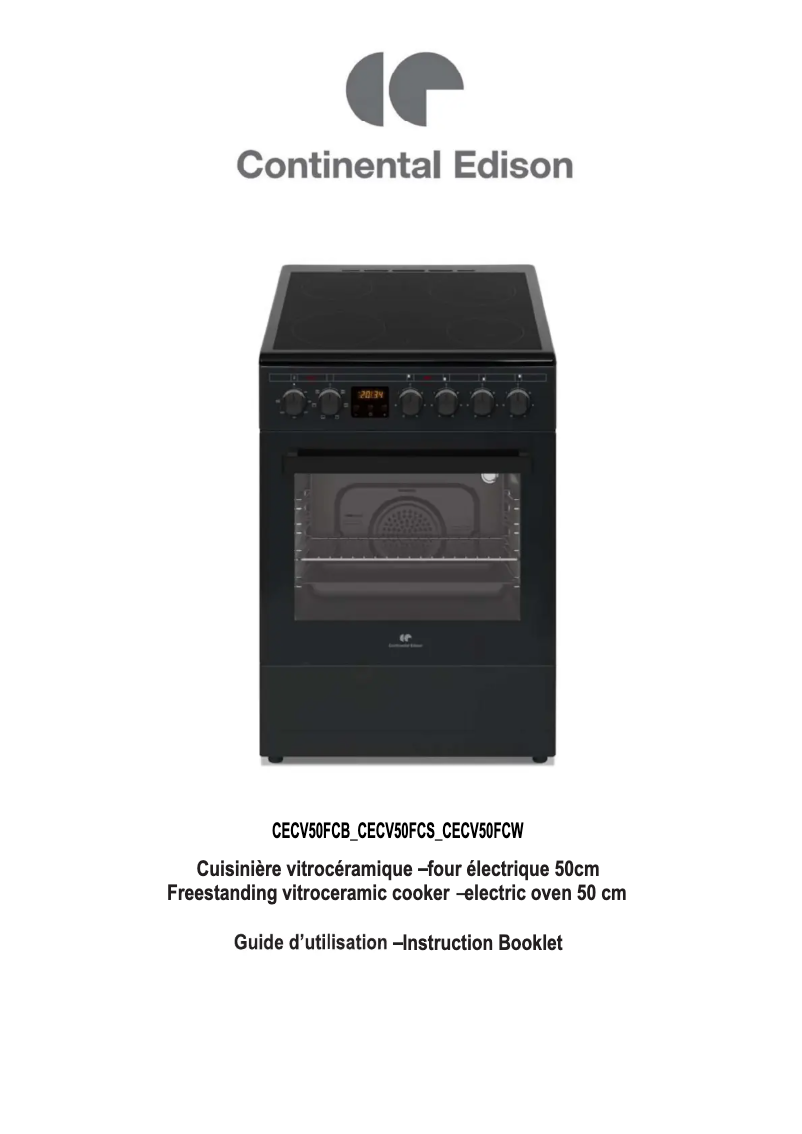 Page n°1 - Manuel utilisateur Continental Edison CECV50FCW