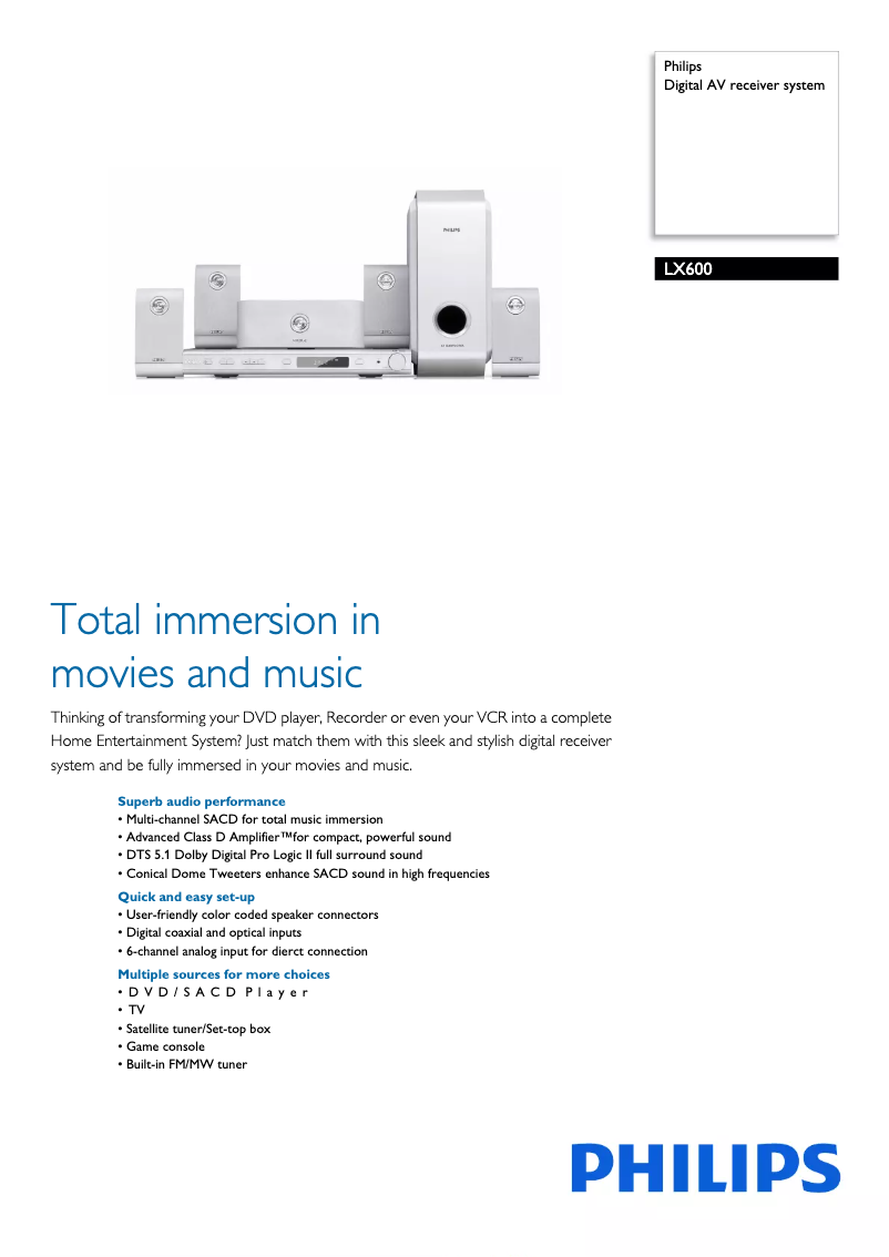 Image de la première page du manuel de l'appareil LX600