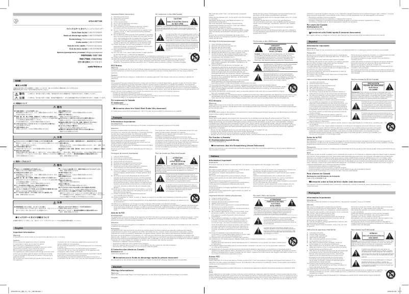Page 1 de la notice Manuel utilisateur Audio-Technica ATLK-EXT165