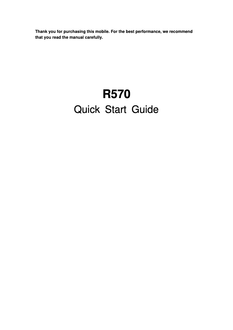 Page 1 de la notice Manuel utilisateur ZTE R570