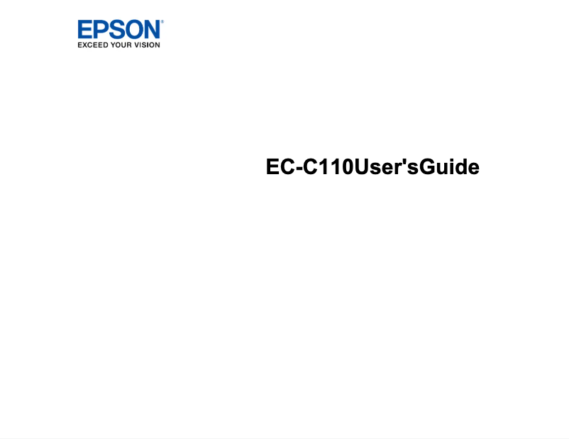 Page n°1 - Manuel utilisateur Epson WorkForce EC-C110