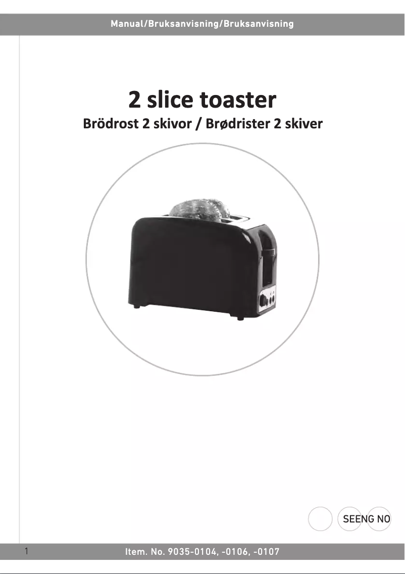 Page 1 de la notice Manuel utilisateur Rusta 9035-0107