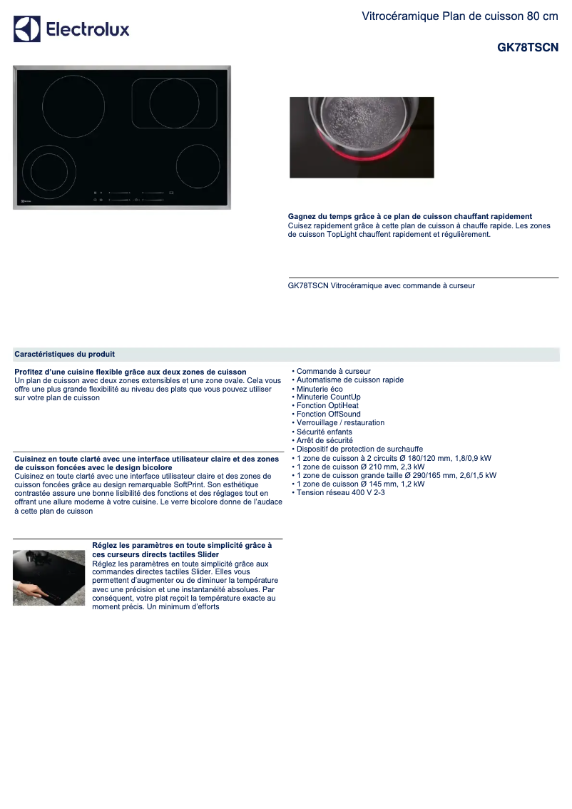 Image de la première page du manuel de l'appareil GK78TSCN