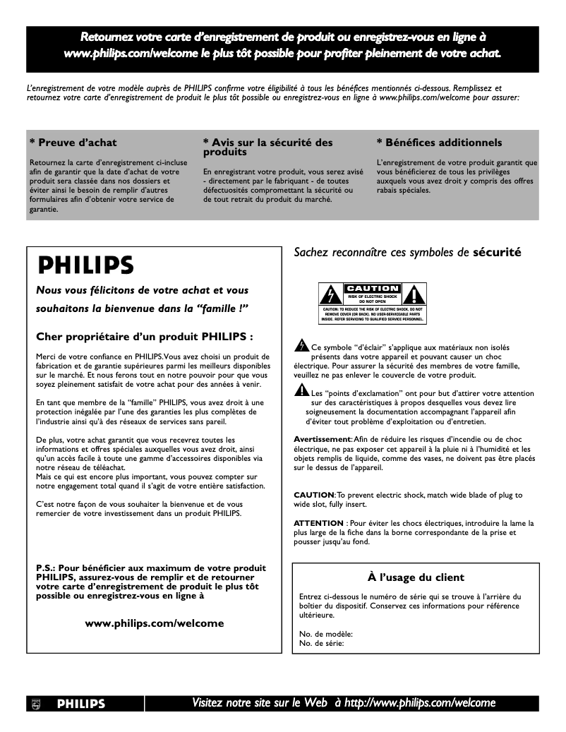 Page 1 de la notice Manuel utilisateur Philips 47PFL5432D