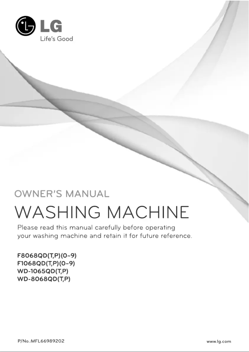 Page 1 de la notice Manuel utilisateur LG WD-8068QD