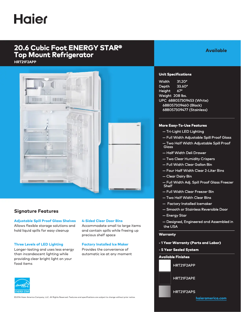 Image de la première page du manuel de l'appareil HRT21F2APP