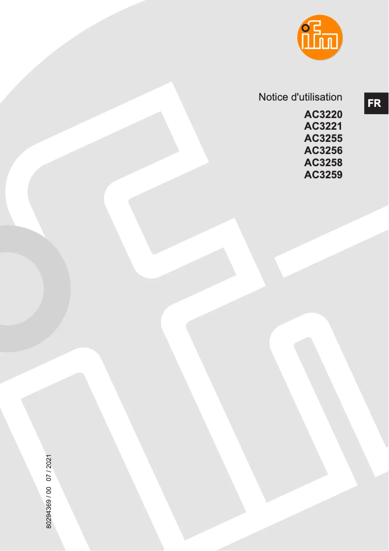 Page 1 de la notice Manuel utilisateur IFM AC3220