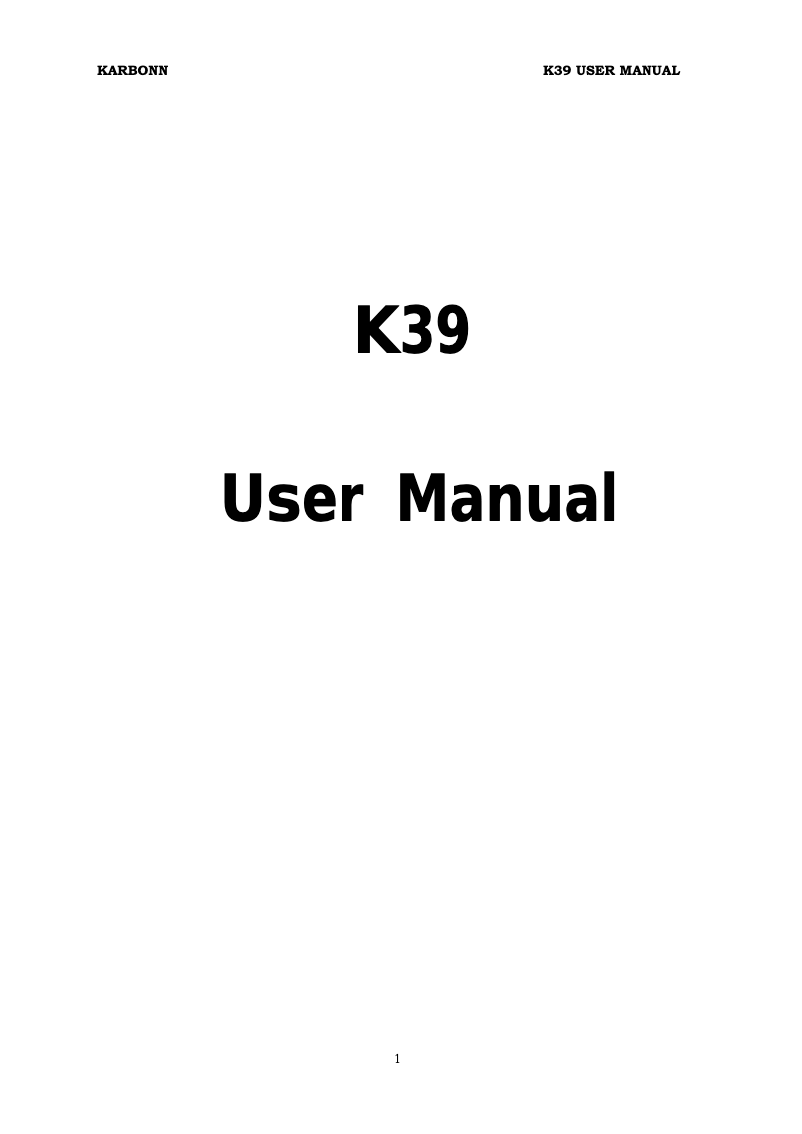 Image de la première page du manuel de l'appareil K39