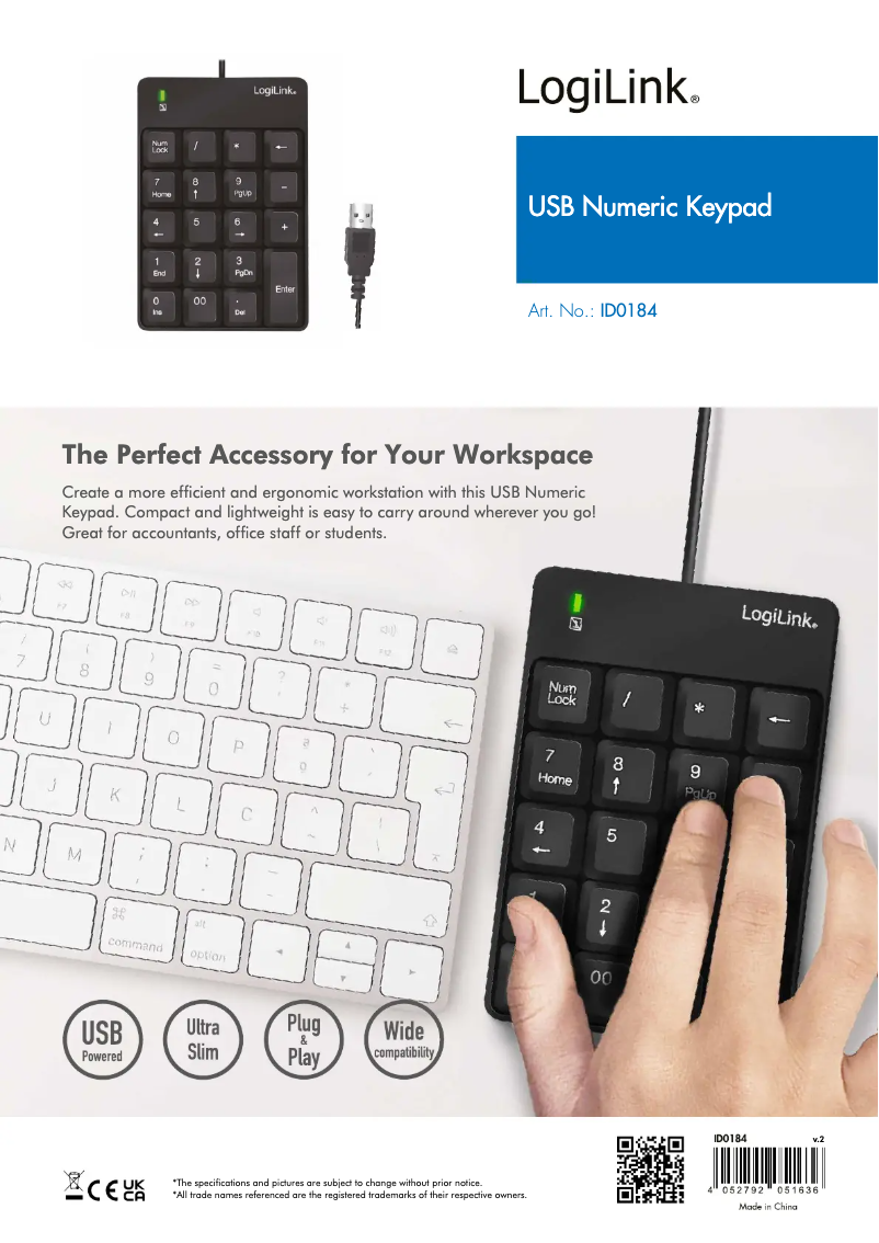 Page 1 de la notice Manuel utilisateur LogiLink ID0184