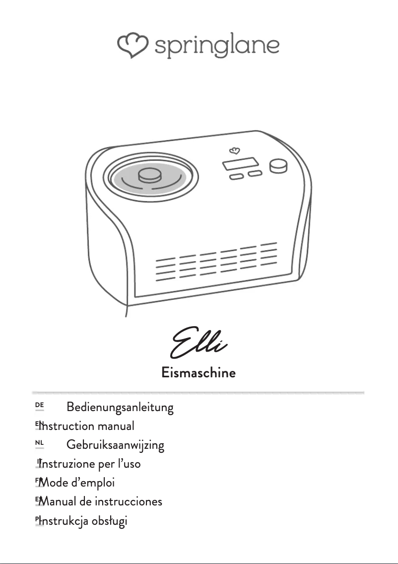 Page 1 de la notice Manuel utilisateur Springlane Elli