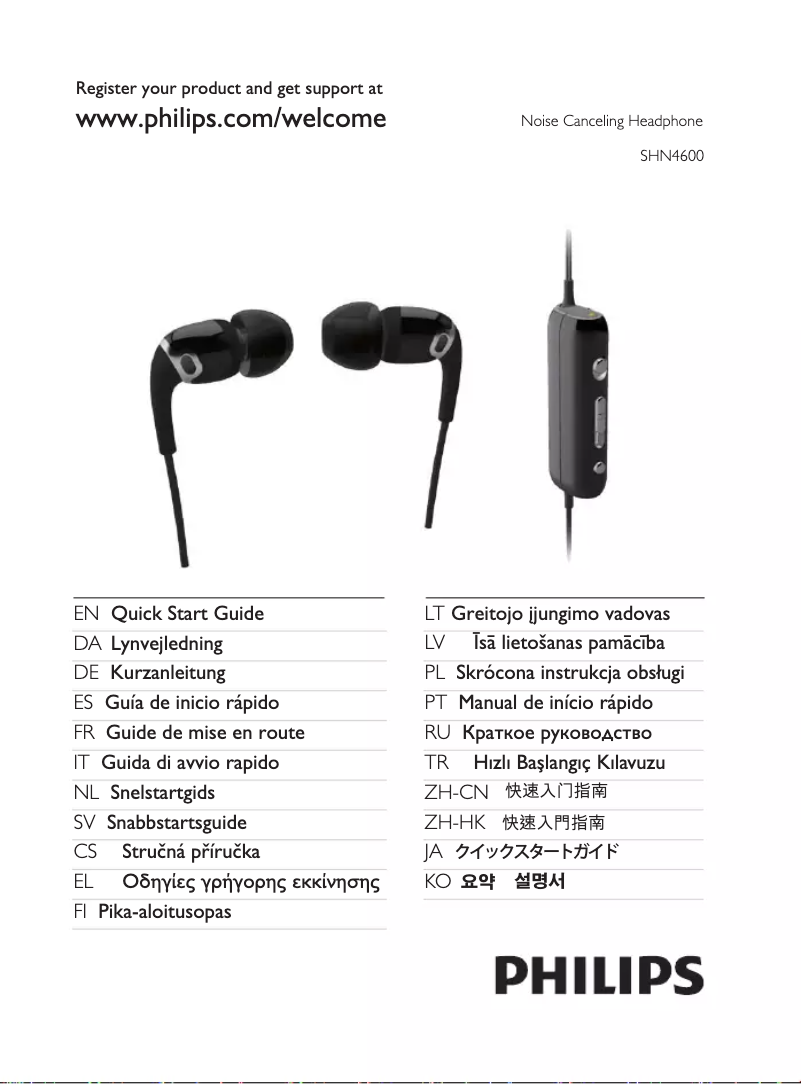Page n°1 - Manuel utilisateur Philips SHN4600