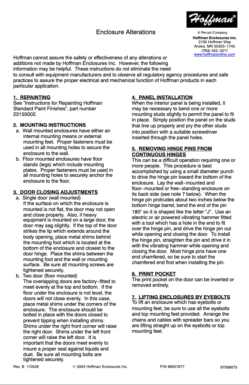 Página 1 del manual Manual de usuario Hoffman A201606LP