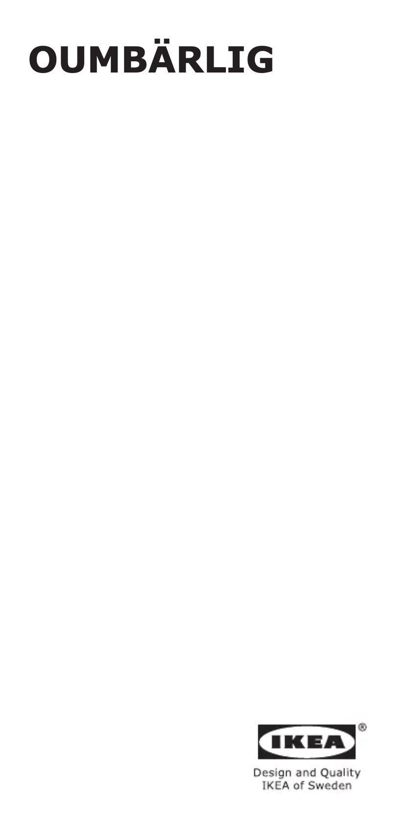 Page 1 de la notice Manuel utilisateur Ikea OUMBÄRLIG 904.510.50
