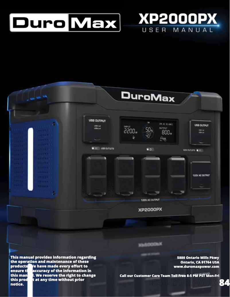 Image de la première page du manuel de l'appareil XP2000PX