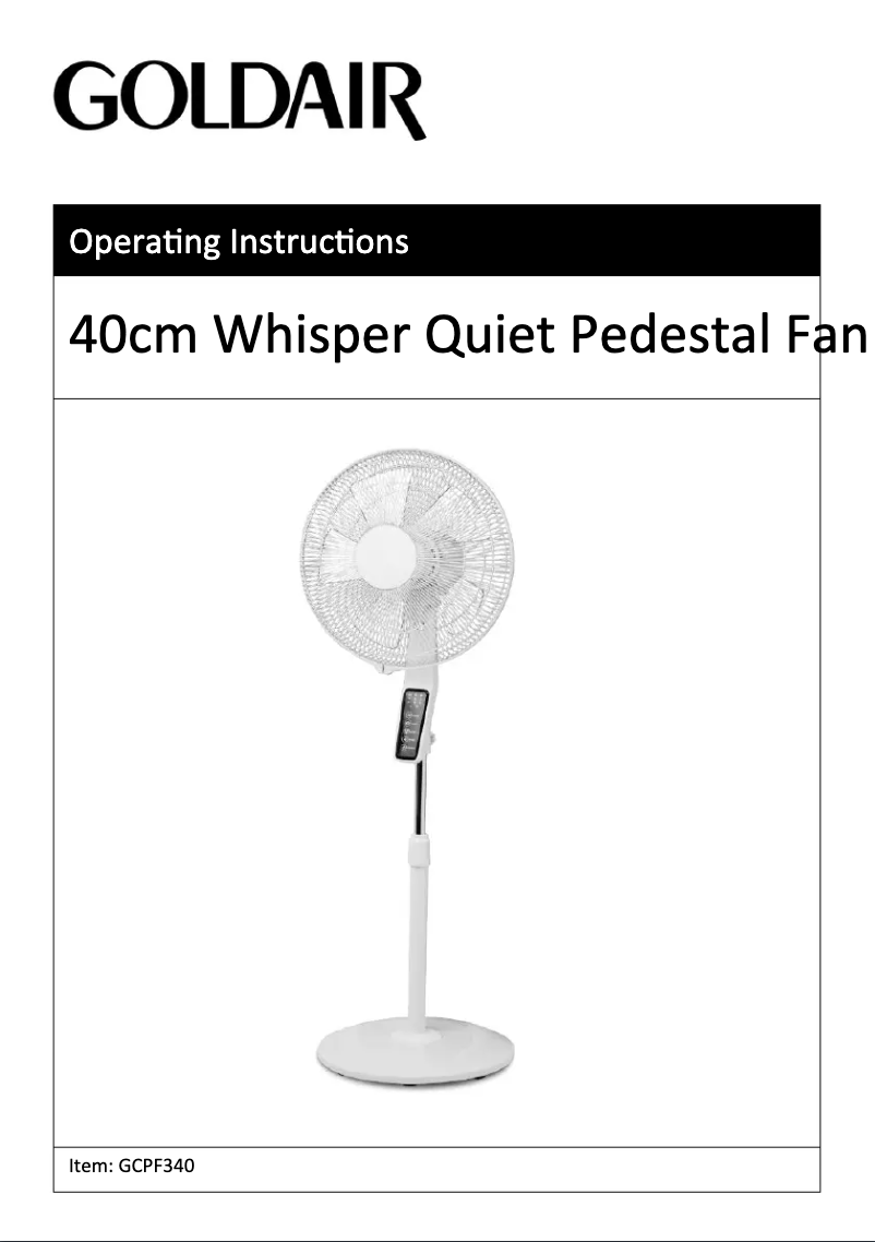 Image de la première page du manuel de l'appareil GCPF340