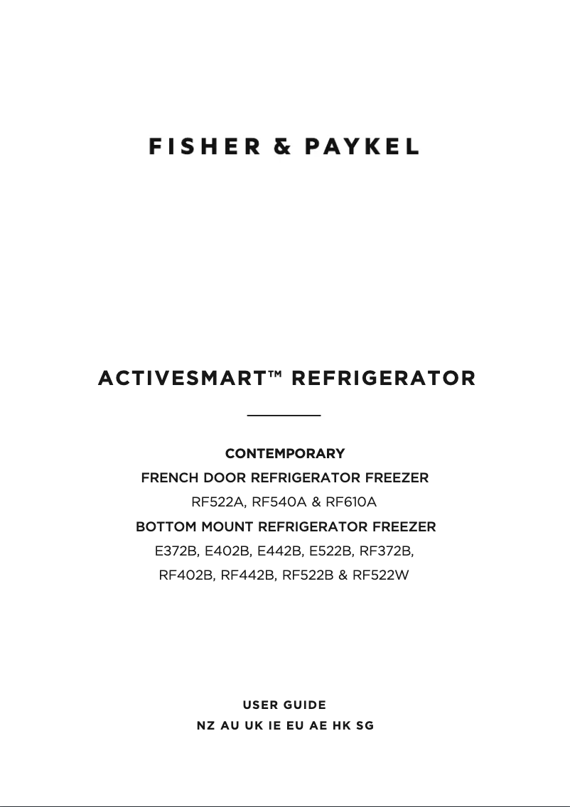 Page n°1 - Manuel utilisateur Fisher & Paykel RF610ADX6