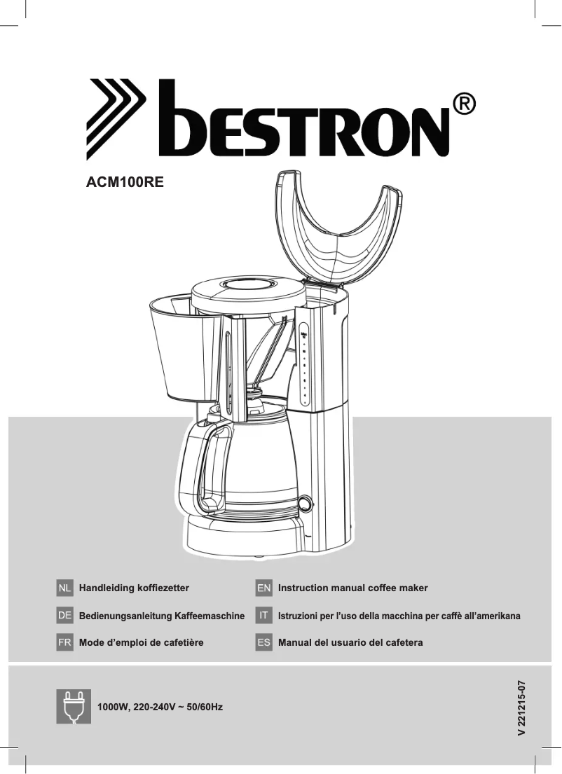 Page 1 de la notice Manuel utilisateur Bestron ACM100RE