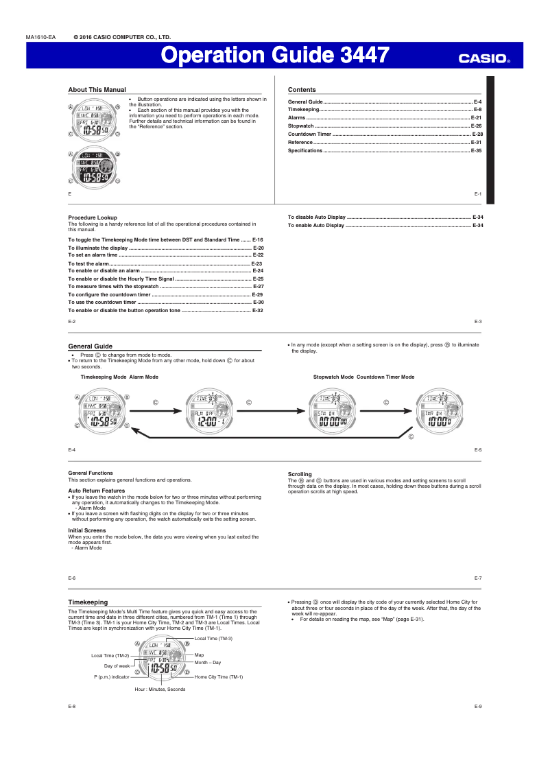 Page n°1 - Manuel utilisateur Casio AE-3000W-1AVEF