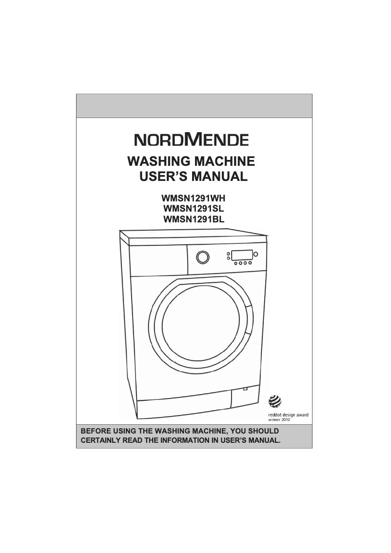 Page n°1 - Manuel utilisateur Nordmende WMSN1291WH