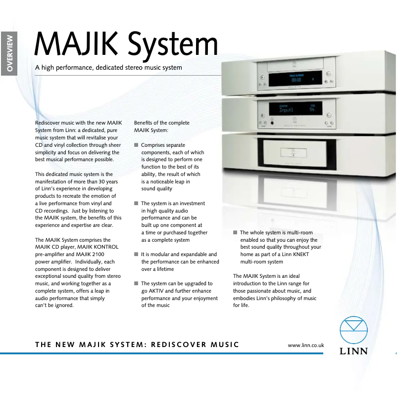 Page n°1 - Fiche technique Linn Majik Kontrol