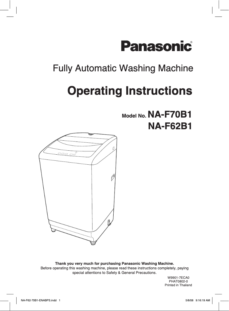 Página 1 del manual Manual de usuario Panasonic NA-F62B1