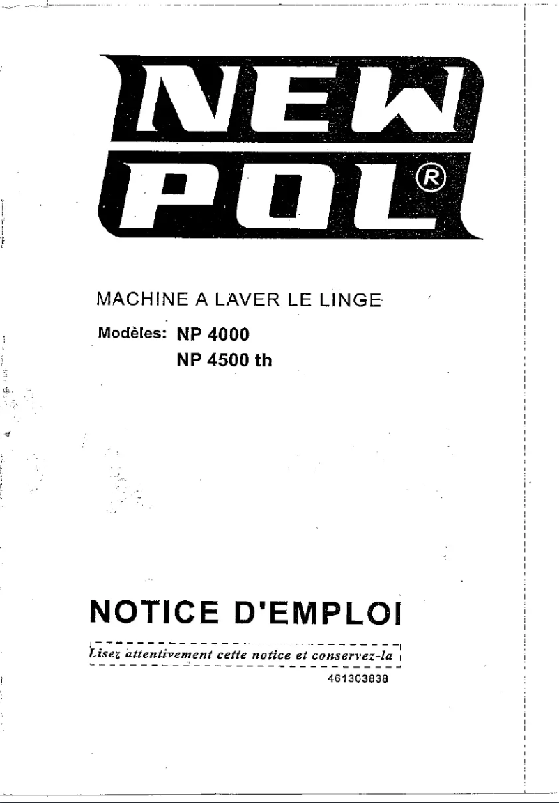 Page 1 de la notice Manuel utilisateur New Pol NP 4000