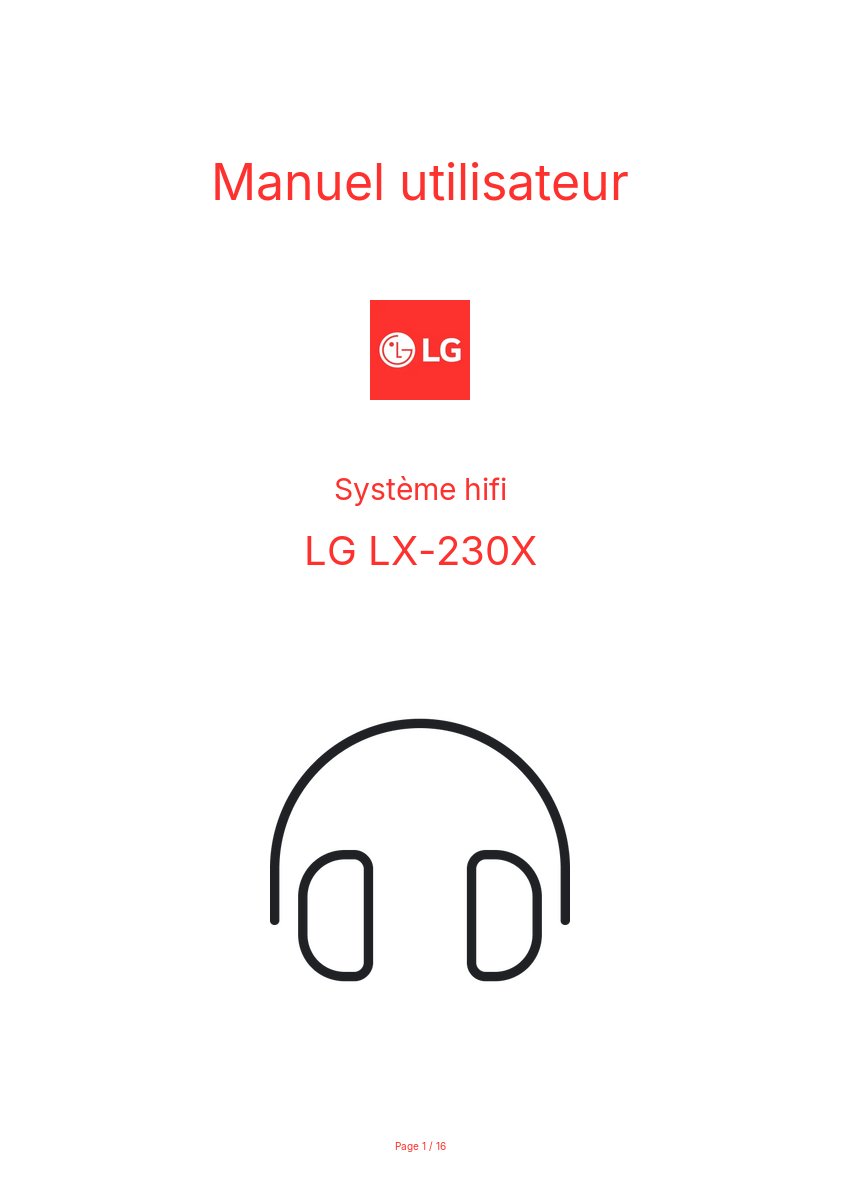 Page n°1 - Manuel utilisateur LG LX-230X
