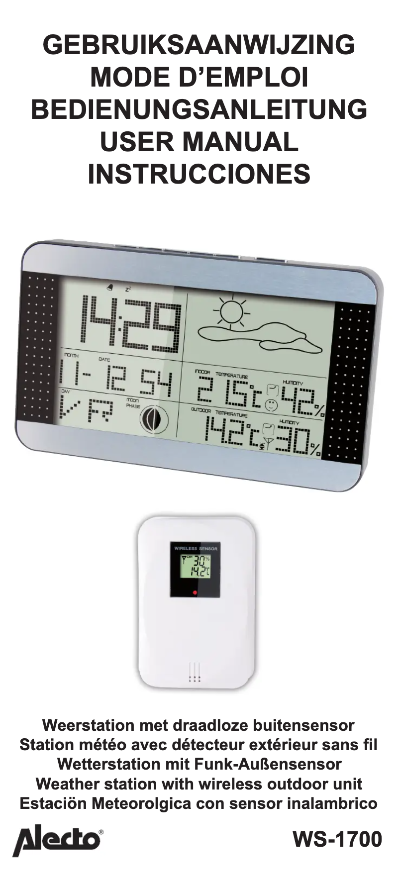 Page n°1 - Manuel utilisateur Alecto WS-1700