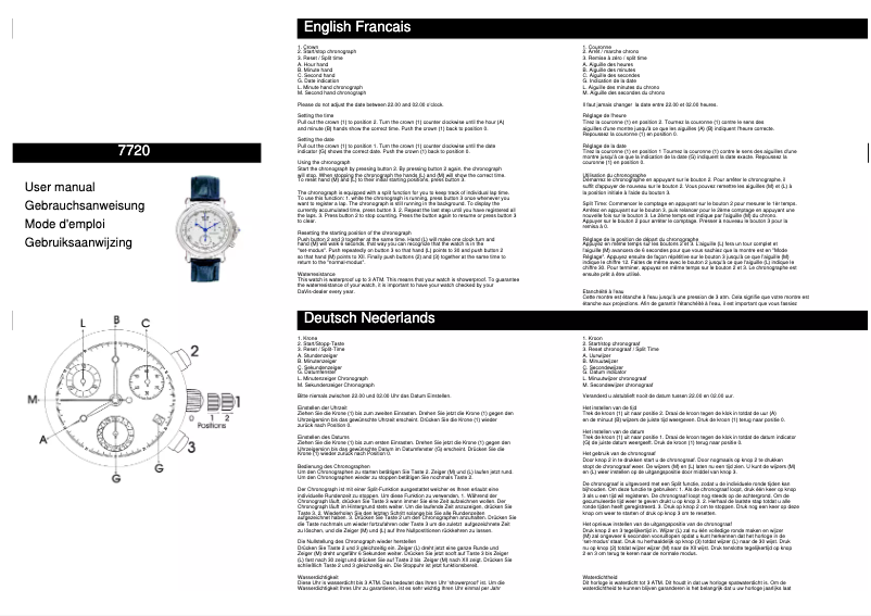 Page n°1 - Manuel utilisateur Davis 7720