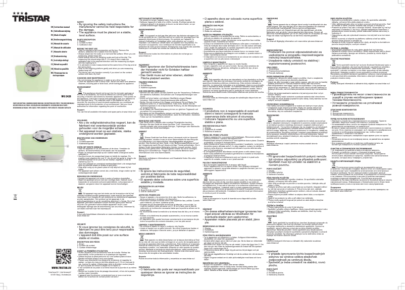 Page 1 de la notice Manuel utilisateur TriStar 418030