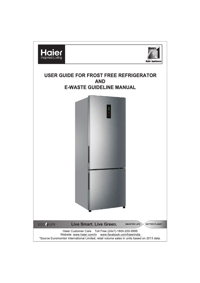 Page 1 de la notice Manuel utilisateur Haier HRB-3654PSL-E