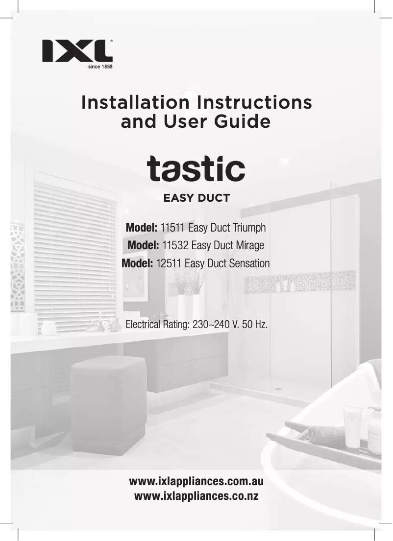 Page 1 de la notice Manuel utilisateur IXL Tastic Easy Duct Triumph 11511