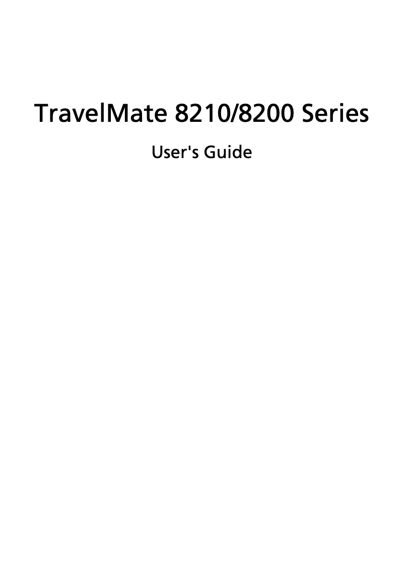 Image de la première page du manuel de l'appareil TravelMate 8200