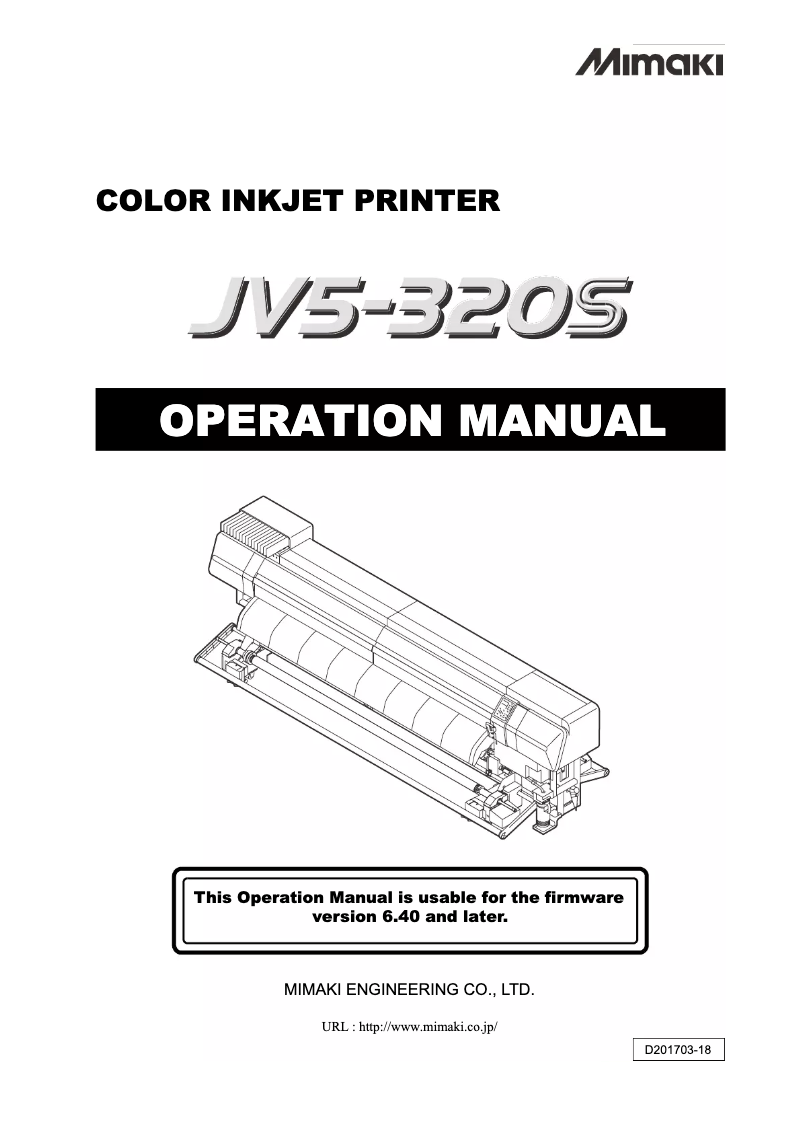 Page 1 de la notice Manuel utilisateur Mimaki JV5-320S