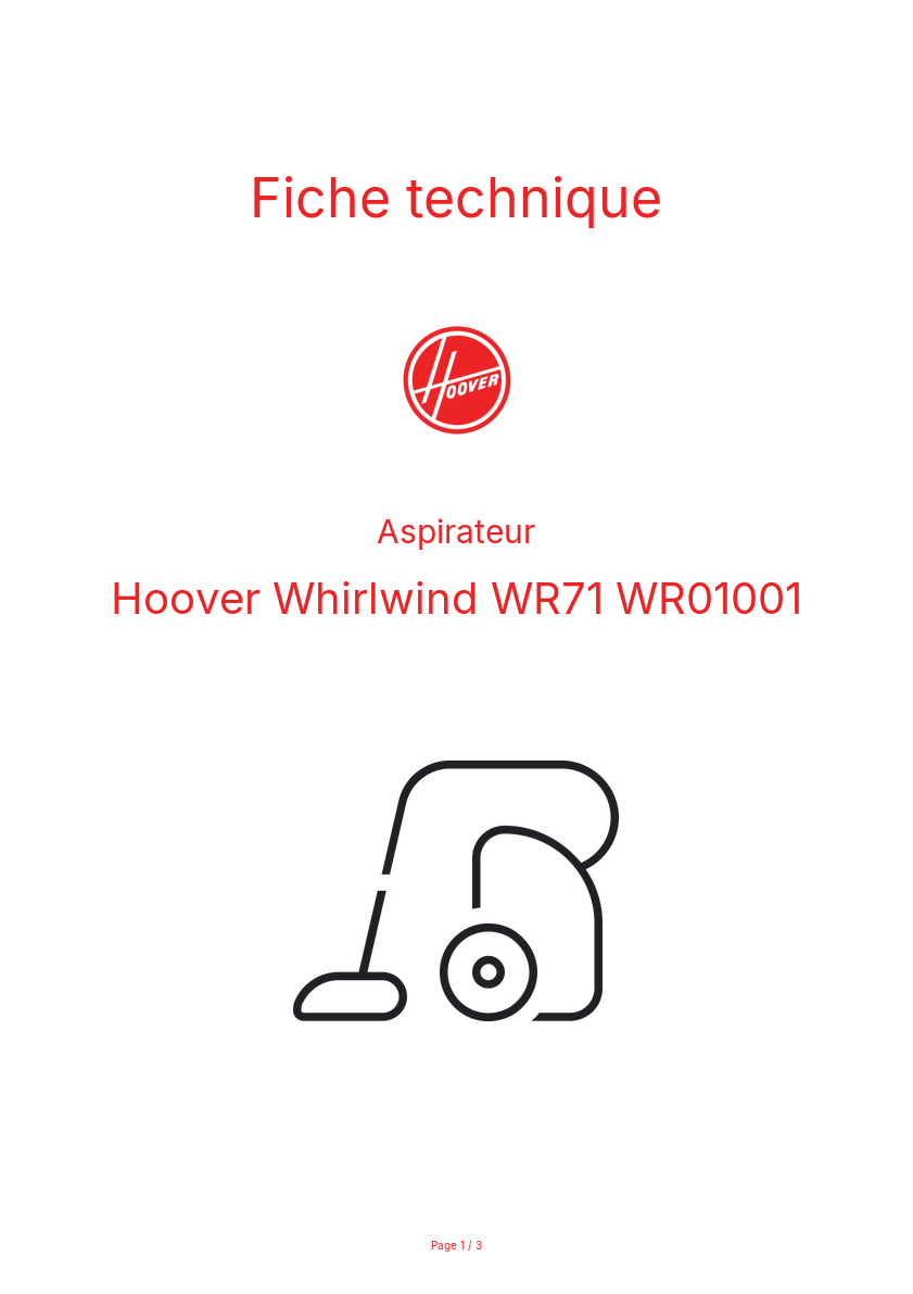 Image de la première page du manuel de l'appareil Whirlwind WR71 WR01001