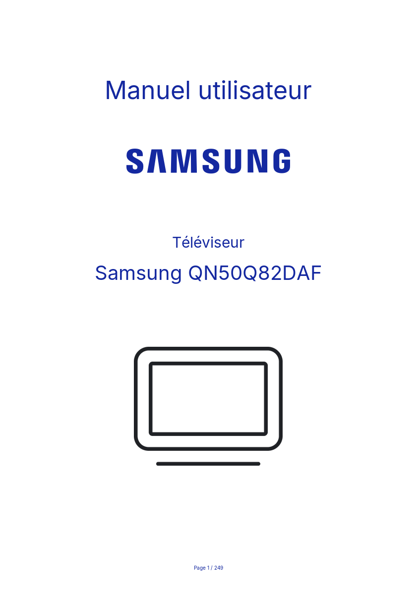 Image de la première page du manuel de l'appareil QN50Q82DAF