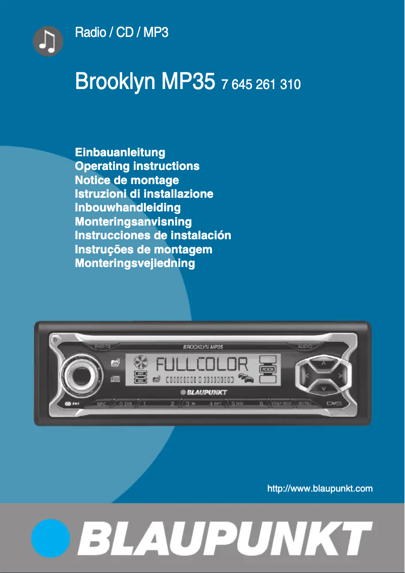 Page 1 de la notice Manuel utilisateur Blaupunkt Brooklyn MP35