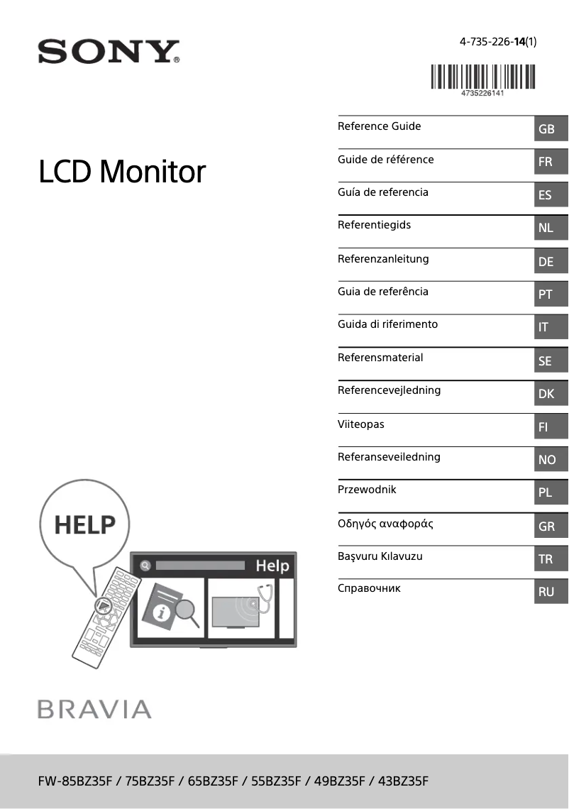 Page 1 de la notice Manuel utilisateur Sony Bravia FW-43BZ35F