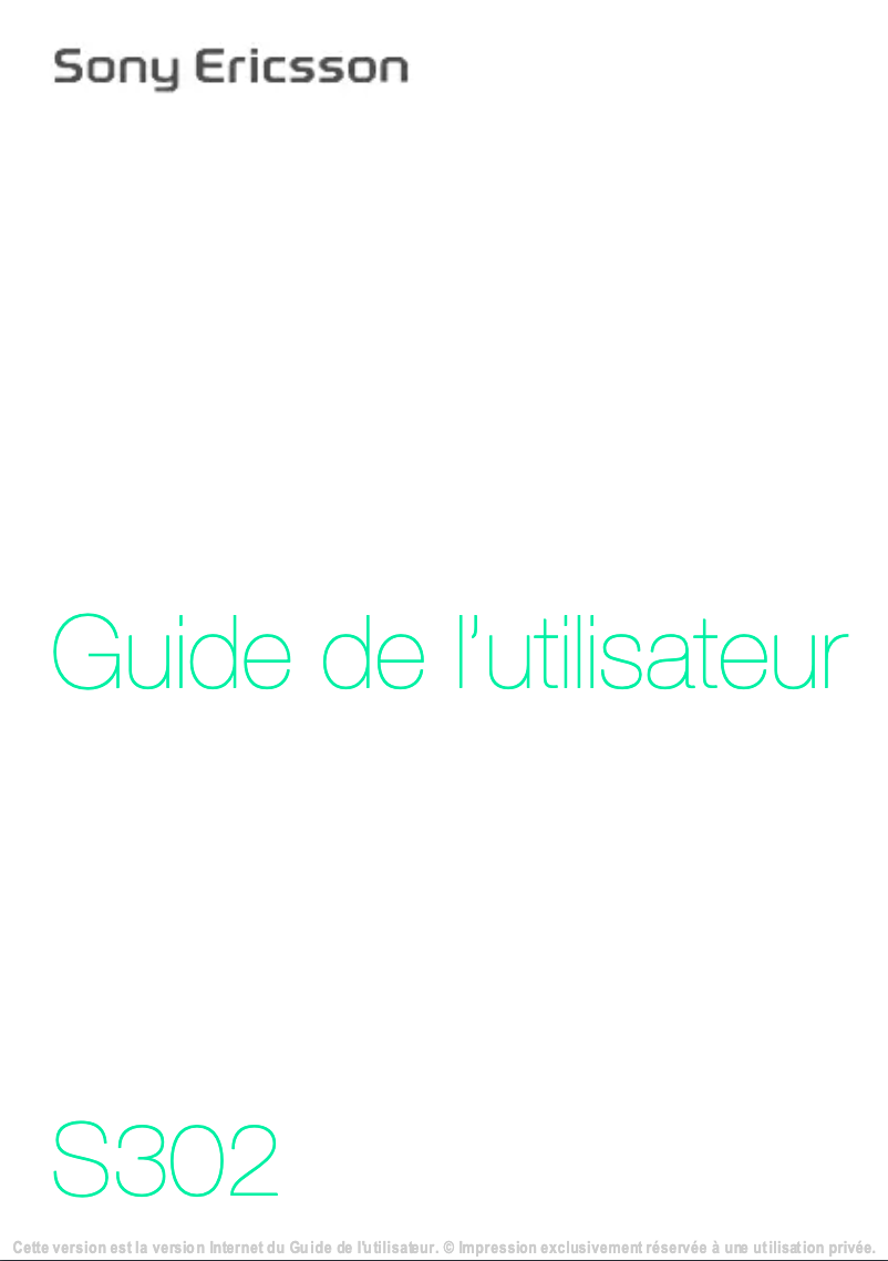 Page n°1 - Manuel utilisateur Sony Ericsson S302