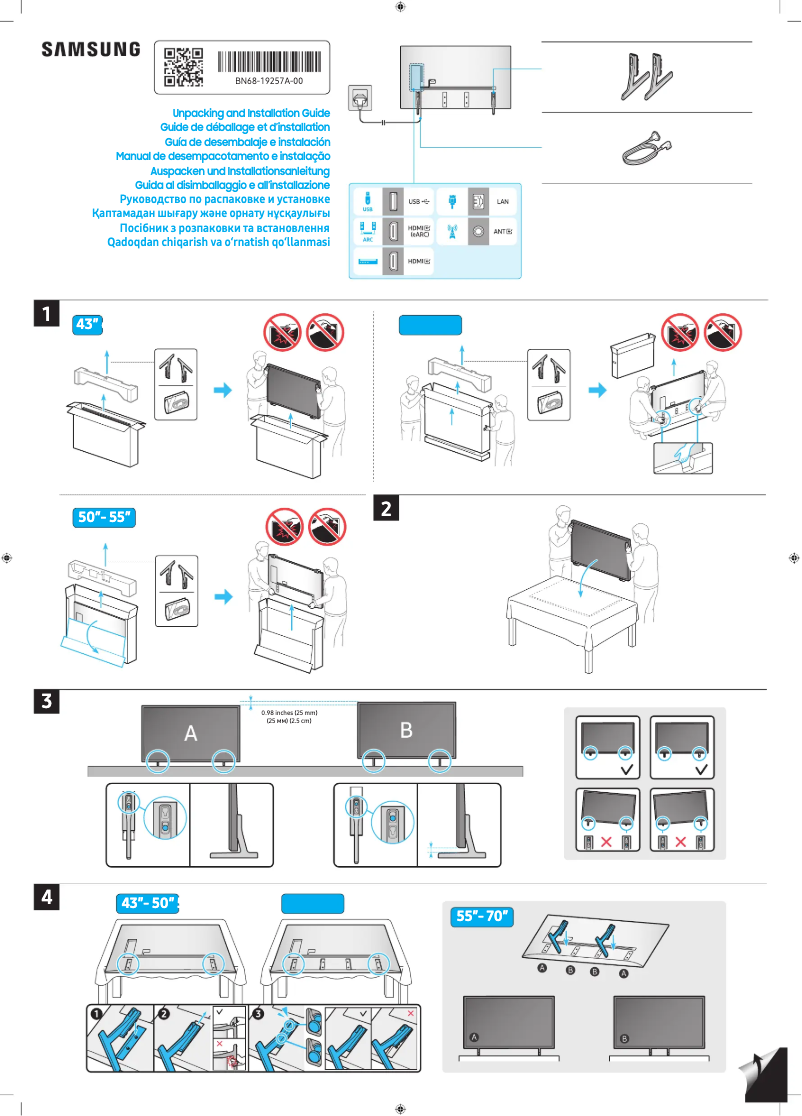 Page 1 de la notice Guide d'installation Samsung UN65DU7000P