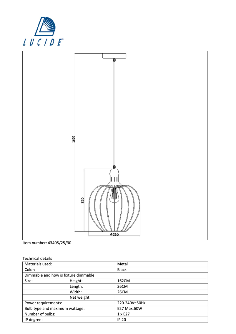 Page n°1 - Manuel utilisateur Lucide Mesh 43405/25/30