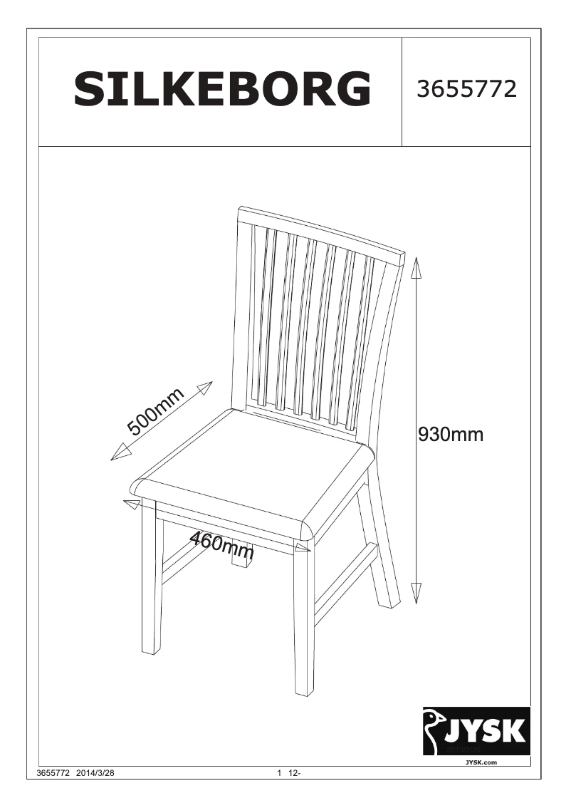 Page 1 de la notice Manuel utilisateur JYSK Silkeborg