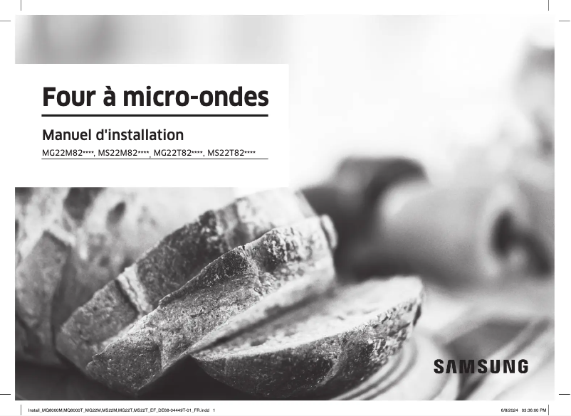 Page 1 de la notice Guide d'installation Samsung MS22M8274AT