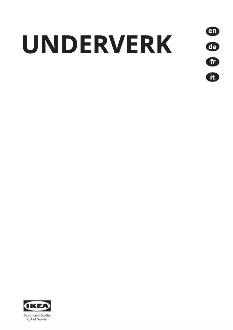 Image de la première page du manuel de l'appareil UNDERVERK 703.891.39