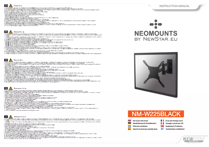 Page 1 de la notice Manuel utilisateur Newstar NM-W225