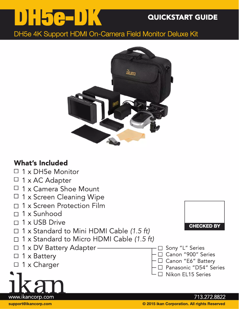 Page 1 de la notice Manuel utilisateur Ikan DH5e-DK