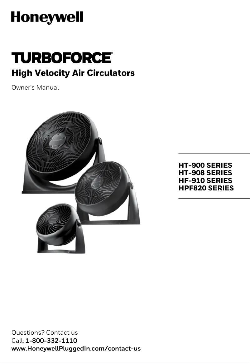 Page 1 de la notice Manuel utilisateur Honeywell HT-900