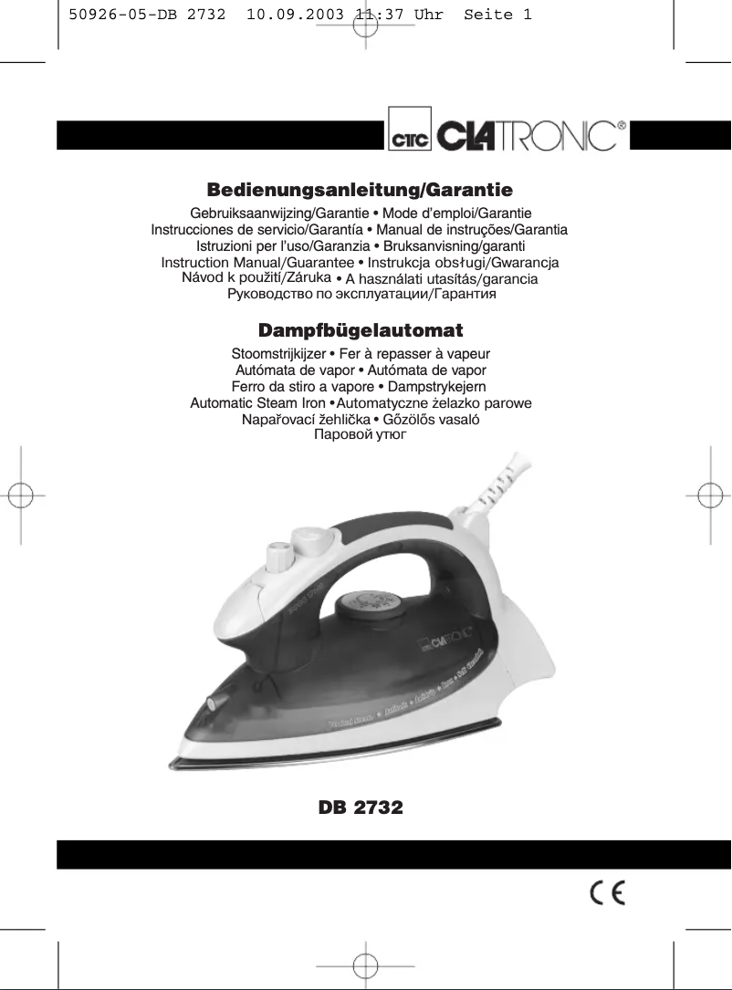 Page 1 de la notice Manuel utilisateur Clatronic DB 2732